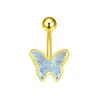 Comercio Electrónico Transfronterizo Más Vendido Serie Dorada Anillo para el Ombligo Mariposa Corazón Estrella de Cinco Puntas Cereza Colgante Clavo para el Ombligo Anillo para el Ombligo