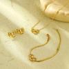 Pendientes de acero inoxidable con lazo de diamantes transfronterizos, modernos y lujosos, para mujer, collar, pulsera y joyería.