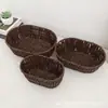 Cesta de Armazenamento Artesanal Transfronteiriça Cesta de Rattan Cesta de Exibição de Frutas Pão Lanches Cesta de Exibição Cesta de Rattan de Imitação