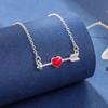 Collar personalizado de clavícula con flecha simple en forma de corazón rojo con goteo de aceite de amor a primera vista para mujer al por mayor
