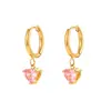 Agulha de Prata S925 Europa e América Mais Vendido Estilo Ins Fivela de Orelha Coração Amor Brinco Argola Moda Feminina Moda Design de Coração com Diamante Brincos