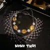 Joyas Huevo de Rosa Amarilla Pulsera de Piedra Preciosa Encaje de Sueño Dorado Pulsera de Pestañas Conjunto de Lujo Ligero de Gama Alta