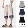 Pantalones cortos de verano de talla grande para hombre, estilo chino, holgados, de algodón y lino, estilo capri japonés de moda.