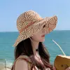 Sombrero de Pescador Flor de Ola para Mujer, Sombrero de Sol con Protección Solar para Verano, Estilo Coreano Versátil para Vacaciones en la Playa, Sombrero de Sol de Ala Ancha para Proteger el Rostro