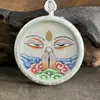 Thangka Pintado à Mão de Buda Avalokitesvara com Quatro Braços de Hotong, Nepal, e Xizang, Núcleo de 3,5"