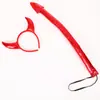 Faixa de Cabeça com Chifres de Halloween Conjunto de Tridente Faixa de Cabeça de Diabo Vermelho Adereços para Show de Máscaras Infantil e Adulto