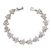 Elegantes Adornos de Mano de Flor de Ciruelo con Incrustaciones de Zirconia AAA Europea y Americana Chapado en Oro Blanco Joyería de Venta Caliente de Comercio Electrónico Transfronterizo Pulsera de Zirconia