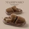 Pantuflas de mujer Rogue Rabbit de suela gruesa, modernas y cálidas para el invierno, con forro de felpa, adecuadas para uso doméstico, para parejas, pantuflas de algodón para hombre para el invierno