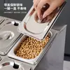 Caja de Embalaje Transfronteriza con Estante para Caja de Almacenamiento de Hielo, Caja para Conservar Mermelada Fría, Bandeja Rectangular de Acero Inoxidable Comercial para Porciones de Condimentos
