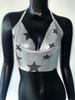 Top de Lentejuelas Metálicas para Mujer Estilo Spice Girls Europeo y Americano Sexy Noche Tienda Fiesta Halter Moda Estrella Chaleco Comercio Exterior