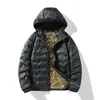 Chaqueta Ligera con Capucha de Plumas Resistente al Viento para Exteriores, Estilo Chaqueta de Esquí Cálida de Invierno para Hombre