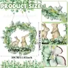 Transfronteiriço 2025 Produto Novo Criativo Flores da Primavera Festa do Coelho Placa de Boas-Vindas para Porta da Frente Placa Decorativa de Madeira de Páscoa
