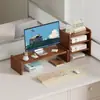 Soporte de altura ajustable para computadora con almacenamiento de cajón para base elevadora de monitor de escritorio de oficina soporte de almacenamiento de escritorio