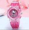 Nuevo reloj para niños luminoso Gato KT Chica Gato luminoso estudiante dibujos animados reloj al por mayor reloj de cuarzo reloj de mujer fabricante