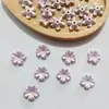 Flores Pequeñas Bicolor con Borde Dorado y Plateado y Brillo Metálico, Brillan en la Oscuridad, Materiales Hechos a Mano para DIY, Pasador de Pelo, Accesorio para el Cabello, Accesorios para Ramilletes
