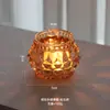 Linterna de calabaza esférica fresca y simple de estilo nórdico con portavelas de cristal engrosado para bar, cena a la luz de las velas y decoración del hogar