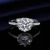 Transmisión en Vivo Transfronteriza Más Vendidos Anillos Imitación Moissanita para Mujer, Un Quilate, Seis Garras, Varios Estilos, Anillos de Boda Estilo Ins, Anillos de Pareja, Suministro de Joyería