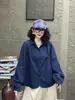 Camisa casual de algodón de gasa de doble capa, color liso, manga larga, solapa artística, nuevo estilo de otoño, corte holgado, estiliza y es versátil