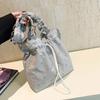Estilo Fresco de Verano Bolso Artístico Nuevo Estilo Coreano para Mujer Bolso Tote Plegado de Gran Capacidad Elegante con Diamante