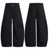 Muxi Roupas Calças de Trabalho Wide-Leg Retrô Perna Reta Toque de Alto Padrão Caimento Solto Calças Jeans Longas para Homens