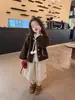 Abrigo Peludo para Niñas Otoño/Invierno 2026 Nuevo Top de Felpa para Niños Abrigo de Lana de Cordero de Algodón Grueso con Lunares Estilo Coreano