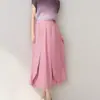 Armário Especial Miyake Saia Irregular de Meio Comprimento Verão Sensação de Alto Padrão Cintura Solta Slim Silhueta A Design de Saia Longa