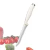Cuchillo afilado con sierra para cortar carne con mango de acero integrado de ABS blanco, Juego de cuchillos comerciales estilo occidental, Cuchillo para bistec