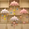 Decorações Pendentes de Tecido Estrela, Lua e Nuvem, Acessórios de Decoração para Tenda de Bebê, Enfeites de Parede e Janela para Loja de Roupas Infantis