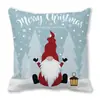 Feliz Navidad Viejo Barba Blanca Gnomo Piel de Durazno Encriptada Terciopelo Decoración del Hogar Cojín de Sofá Almohada ZT420