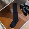 Calcetines de rejilla finos de estilo dulce para mujer, calcetines holgados de retazos en color blanco roto, calcetines para la pantorrilla de color sólido estilo Miu, versátiles
