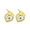 Distrito Lu Joyería de Cobre Caliente Microincrustada Pendientes de Lazo en Forma de Corazón Ojo del Diablo Pendientes Dulces de Moda Venta al por Mayor