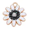 Pulseira Exclusiva DIY com Pétalas de Margarida em Strass e Lantejoulas com Gotejamento de Óleo, Acessórios de Joias Transfronteiriços, Venda Direta da Fábrica, Disponível para Venda por Atacado em Lotes Mistos