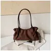 Ruien 2026 Otoño Nuevo Vintage Simple para Viajes Diarios Plisado Estilo Coreano Chic Bolso de Hombro Bolso de Mano de Moda