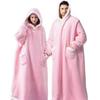 Cobertor longo preguiçoso, roupa de inverno quente, cobertor de TV com capuz, flanela, pele de cordeiro, casal preguiçoso, pulôver, pijama