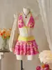 Europeu e Americano Ins Sexy Lingerie Ultraleve Sutiã com Alças Sem Aro Ultraleve Decote Halter Maiô Justo Dividido Três Peças