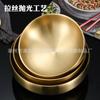 Cuenco de fideos fríos de doble capa estilo coreano extra grueso Cuenco bibimbap de Corea del Sur Cuenco de fideos de caracol celebridad de Internet Cuenco de ramen dorado Cuenco comercial para sopa de fideos