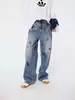 2026 Novo Estilo Doce Cool Y2K Jeans Grafite Retrô Lavado Cintura Alta Perna Larga Emagrecedor Versátil Calça Dad