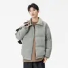 2025 Nueva Chaqueta de plumón con solapa para Hombre Invierno Resistente al Frío Cálida Holgada Corta Plumón de Pato Blanco Chaqueta de Pareja para Hombre