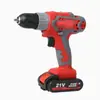 Furadeira de Lítio Sem Fio com Display de Nível de Bateria Duas Velocidades Doméstica Recarregável Chave de Fenda Furadeira Pistola Ferramenta Elétrica Multifuncional
