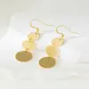 Joyas para Orejas Europeas y Americanas Calientes Transfronterizas Geométricas Esmeriladas Redondas Largas Pendientes para Mujer Pendientes Joyería Venta al por Mayor