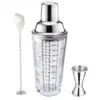 Coqueteleira Copo de Mistura Receita Copo Medidor de Aço Inoxidável Colher de Mistura Coqueteleira de Estilo Simples