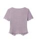 Camiseta Chic Única Diseño de Volantes Puro Deseo Hombro Derecho Cuello en V Manga Corta Moda Color Sólido Versátil Top Petite para Mujer