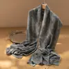 Bufanda de Cachemir para Mujer 100% Cachemir Puro Verano y Otoño Nuevo Estampado Clásico Alargada Moda Chal de Punto Cálido