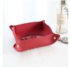 Procesamiento de fábrica plato de almacenamiento plegable de cuero PU plato de almacenamiento de dados de juego caja de almacenamiento plegable caja de almacenamiento de escritorio