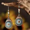 Estilo Étnico Bohemio Moda Personalidad Joyería Hueca Forma de Gota Aleación Gota de Aceite Pendientes Largos Pendientes