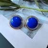 Pendientes de plata de aguja fina con esmalte de gota de color caramelo, pendientes simples, frescos, coloridos de aguja fina, joyería