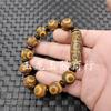 Ágata desgastada cuentas de tres ojos cuentas redondas pulsera de jade cuentas de nueve ojos pulsera Lutong pulsera de jade antiguo al por mayor