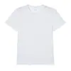 Camiseta Masculina e Feminina 32S Fio Duplo 240g Marca da Moda Gola Redonda Manga Curta Ombro Caído Versátil com Texto Estampado e Bordado Estilo Casual Solto
