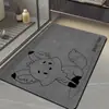 Alfombrilla de Piso de Tierra de Diatomeas con Animales de Dibujos Animados para Baño, Alfombrilla Antideslizante, Absorbente de Agua, Secado Rápido, Resistente a la Suciedad, Estilo de Dibujos Animados