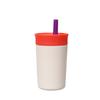 Taza de café aislada de acero inoxidable de doble capa de 12 oz transfronteriza para niños con pajita de succión de silicona, taza fría para coche para exteriores, venta al por mayor